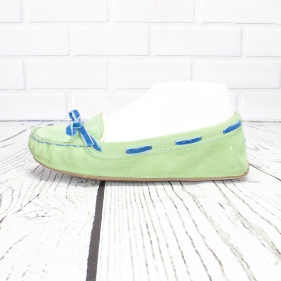 L.L. Bean Shoes - LL Bean Green Suede Blue Trim Ballet Flat Slippers